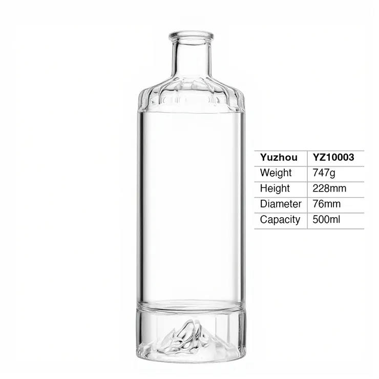 Nordic Style 500ml Long Neck Glass Bottle YZ10003 | Mountain Base Design