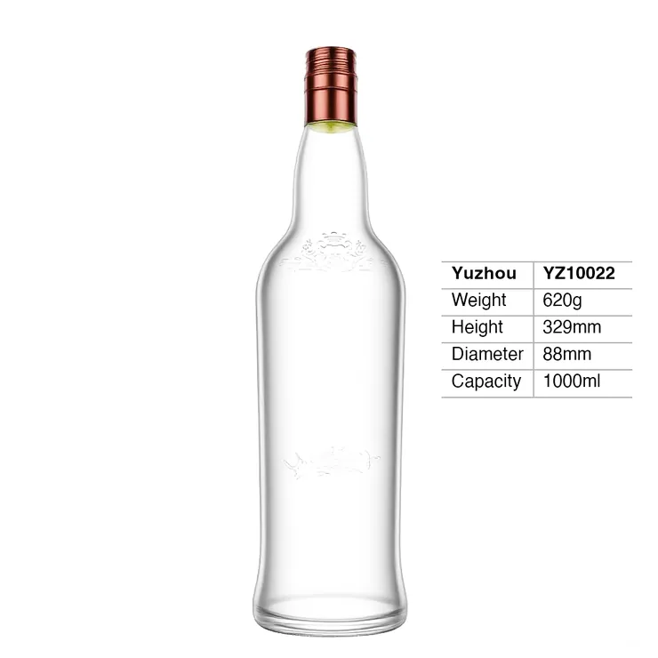 1 Liter Whiskey Vodka Glass Bottle