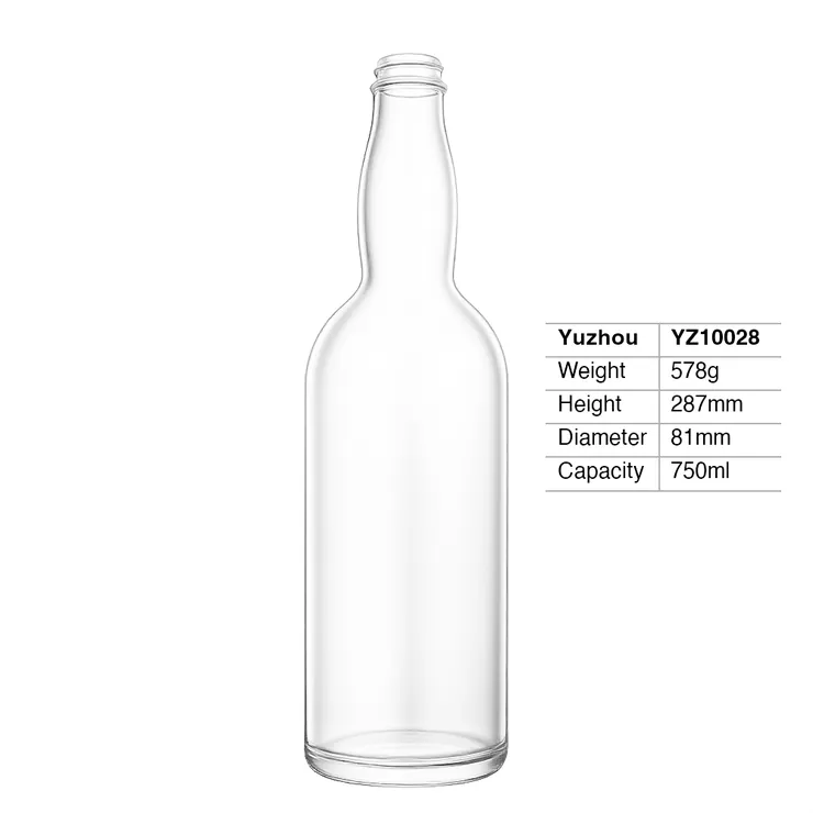 750ml Glass Whiskey Bottle