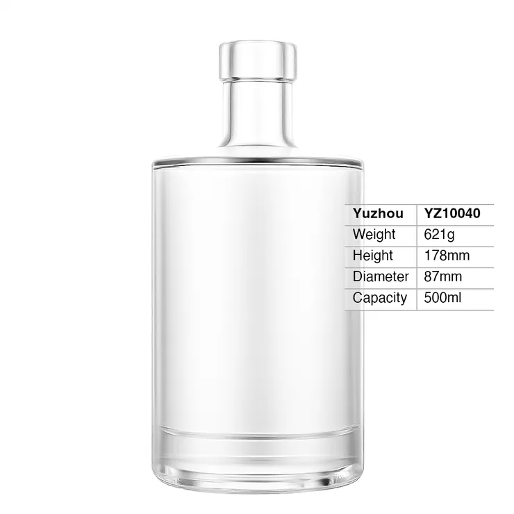 500ml Tapered Super Flint Glass Spirit Bottle with Bar Top