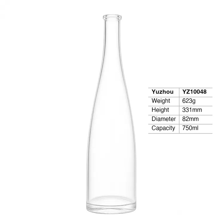 750ml Round Super Flint Glass Spirit Bottle with Cork