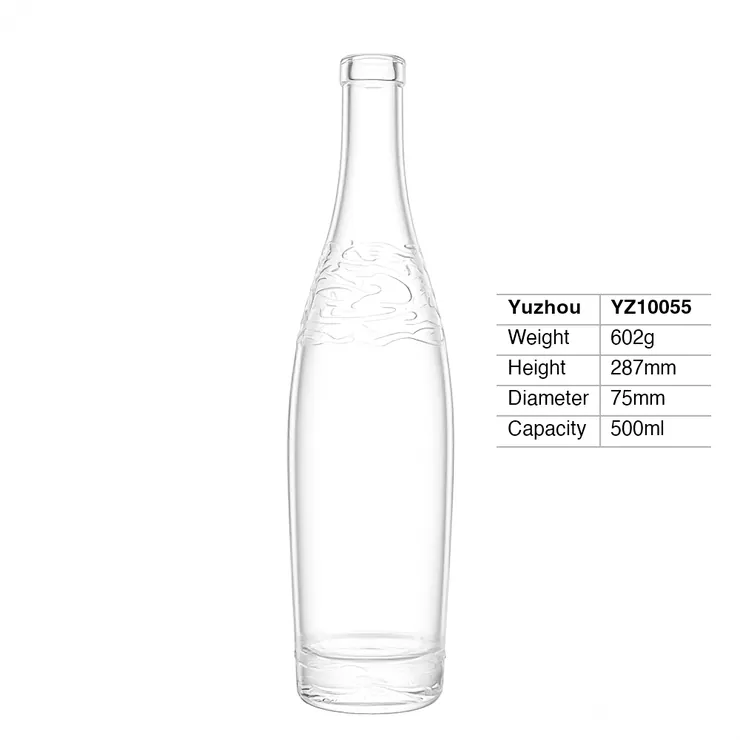 yuzhou-glass-500ml-extra-flint-embossed-spirit-bottle