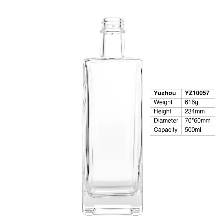 yuzhou-glass-500ml-super-flint-square-spirit-bottle