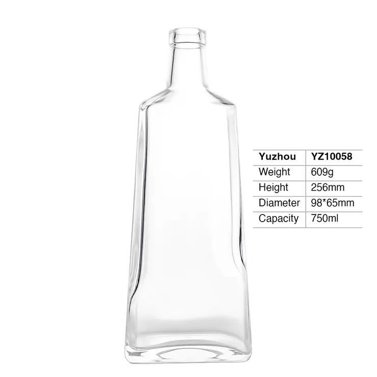 yuzhou-glass-750ml-square-extra-flint-liquor-bottle