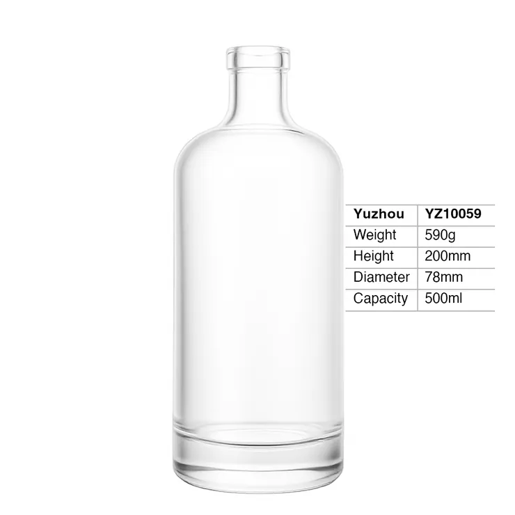 yuzhou-glass-500ml-round-extra-flint-spirit-bottle