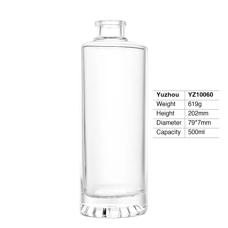 yuzhou-glass-500ml-semi-round-flint-spirit-bottle
